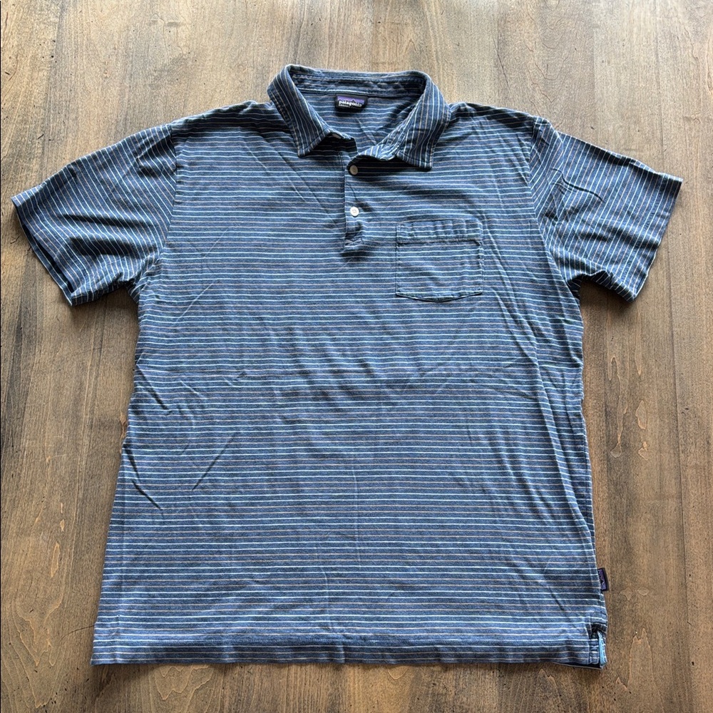 Patagonia three button cotton polo